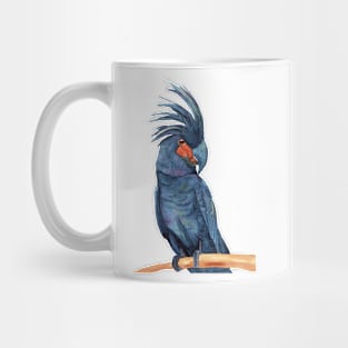 Great Red black palm cockatoo goliath parrots watercolor Mug